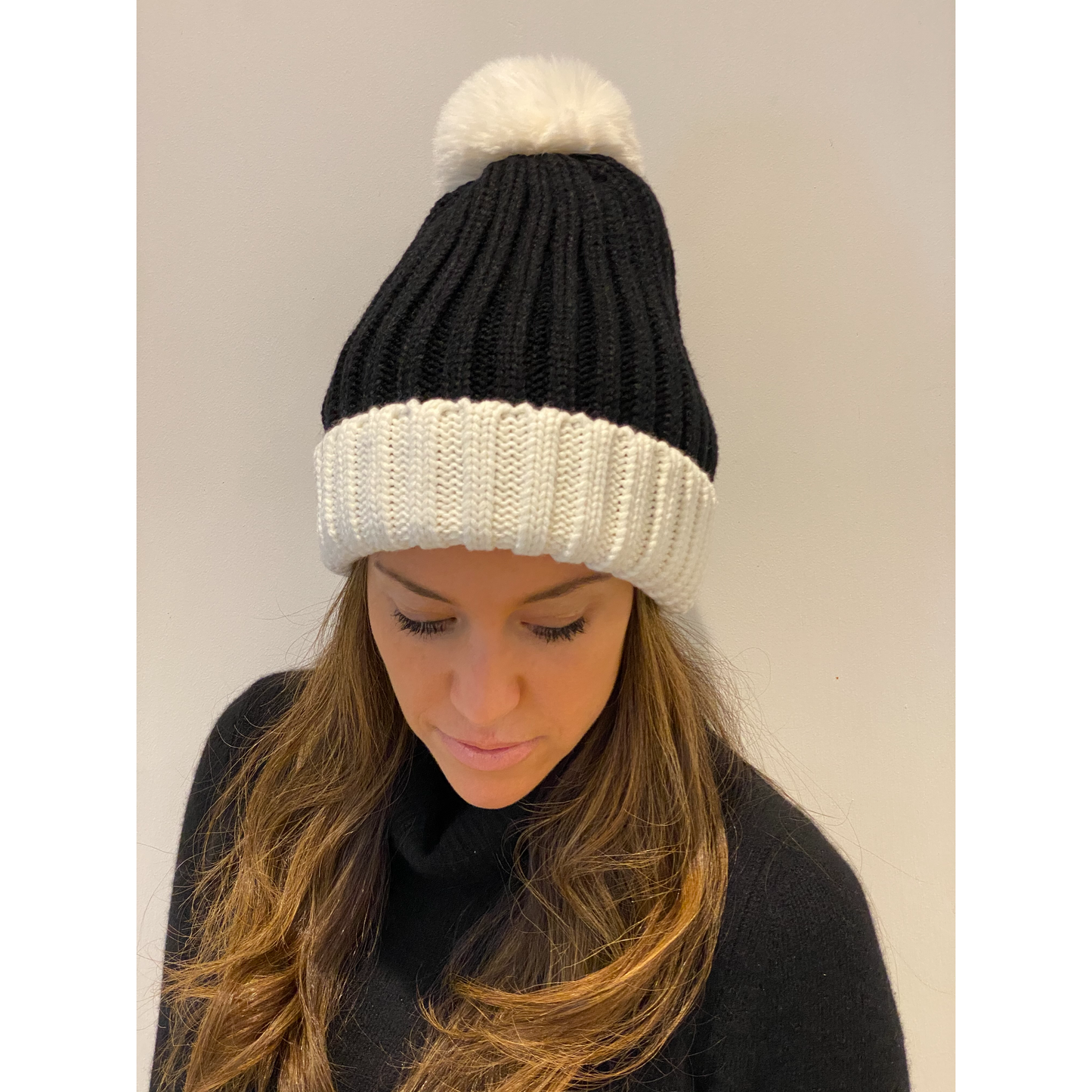 White Pom Pom Hat