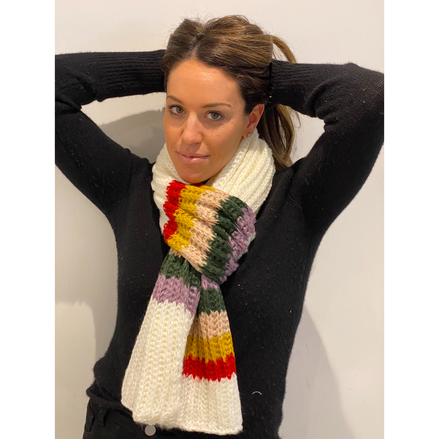 White Knit Scarf