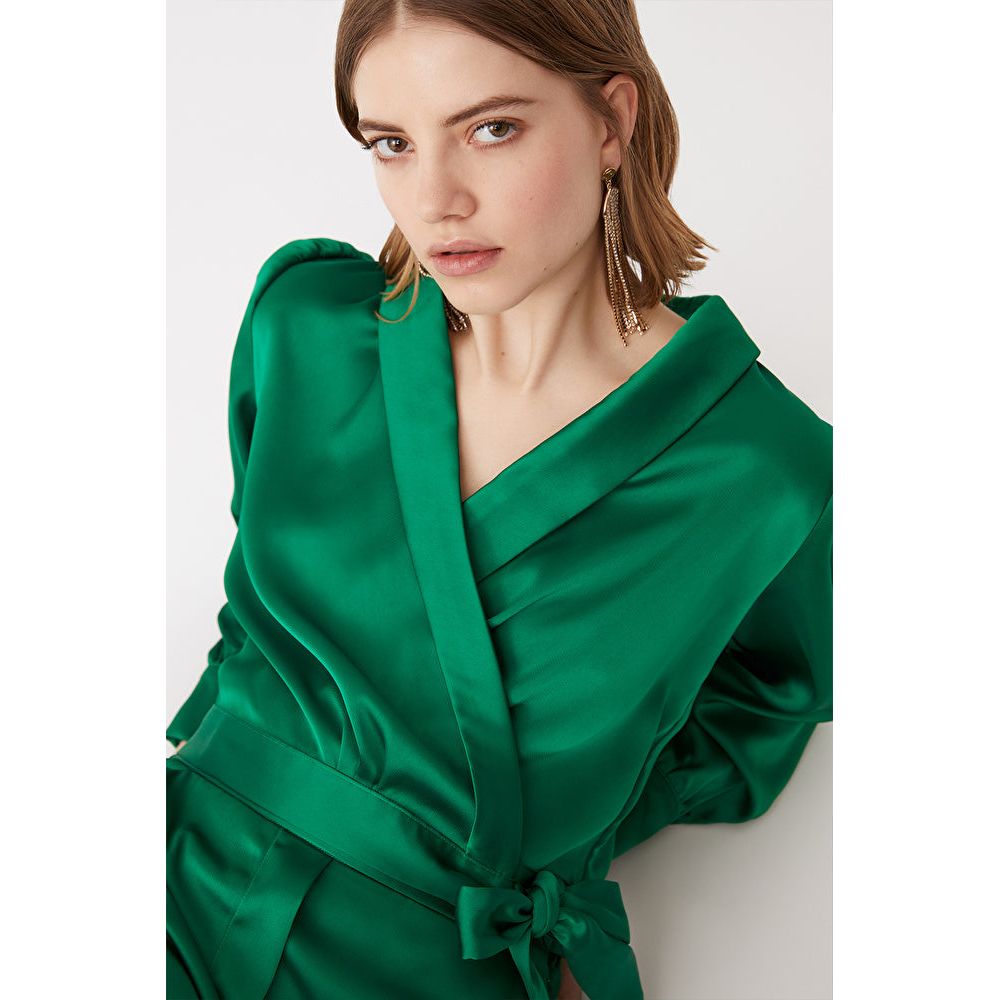 SATIN WRAP BLOUSE