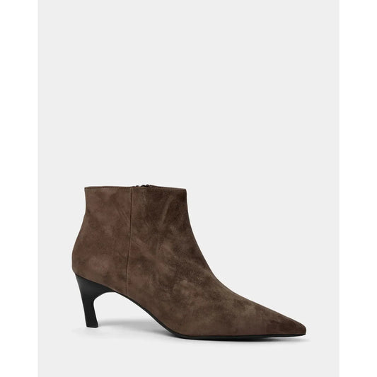 SUEDE BOOTIE DARK BROWN