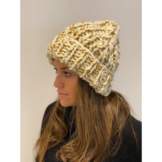 White Gold Woven Hat