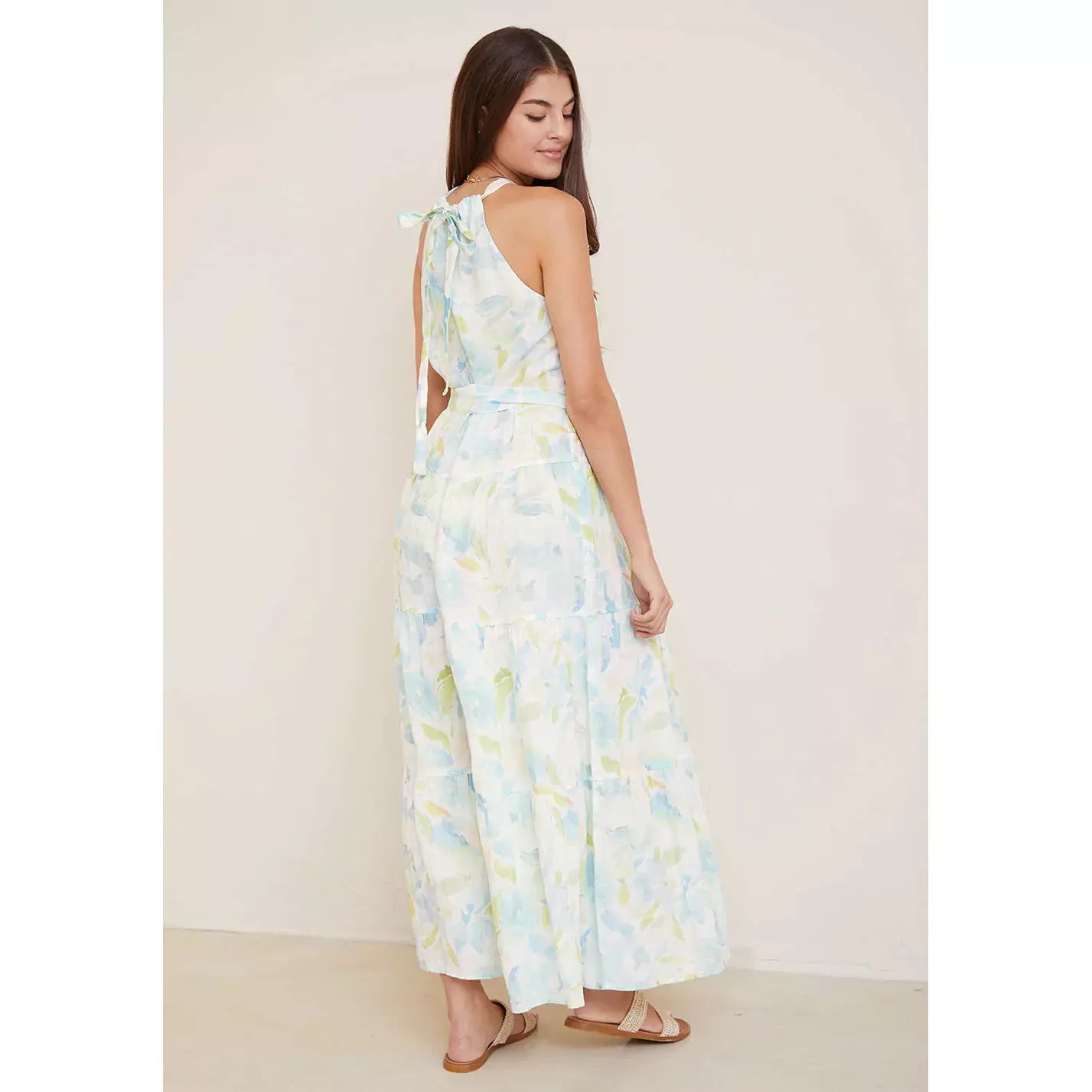 HALTER LINEN DRESS