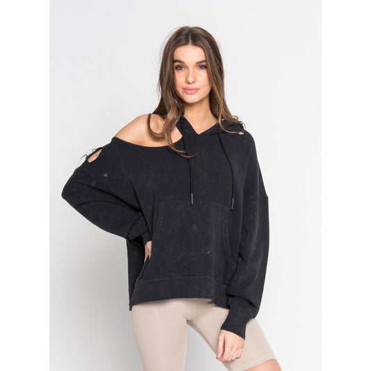 COCO COLD SHOULDER OVERSIZED HOODIE